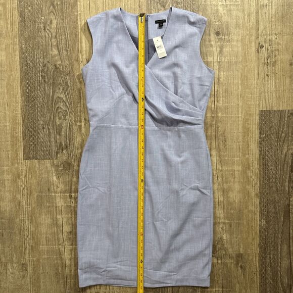Ann Taylor Dress 12 NWT Blue Cross Weave Sheath Work Career - Picture 4 of 6